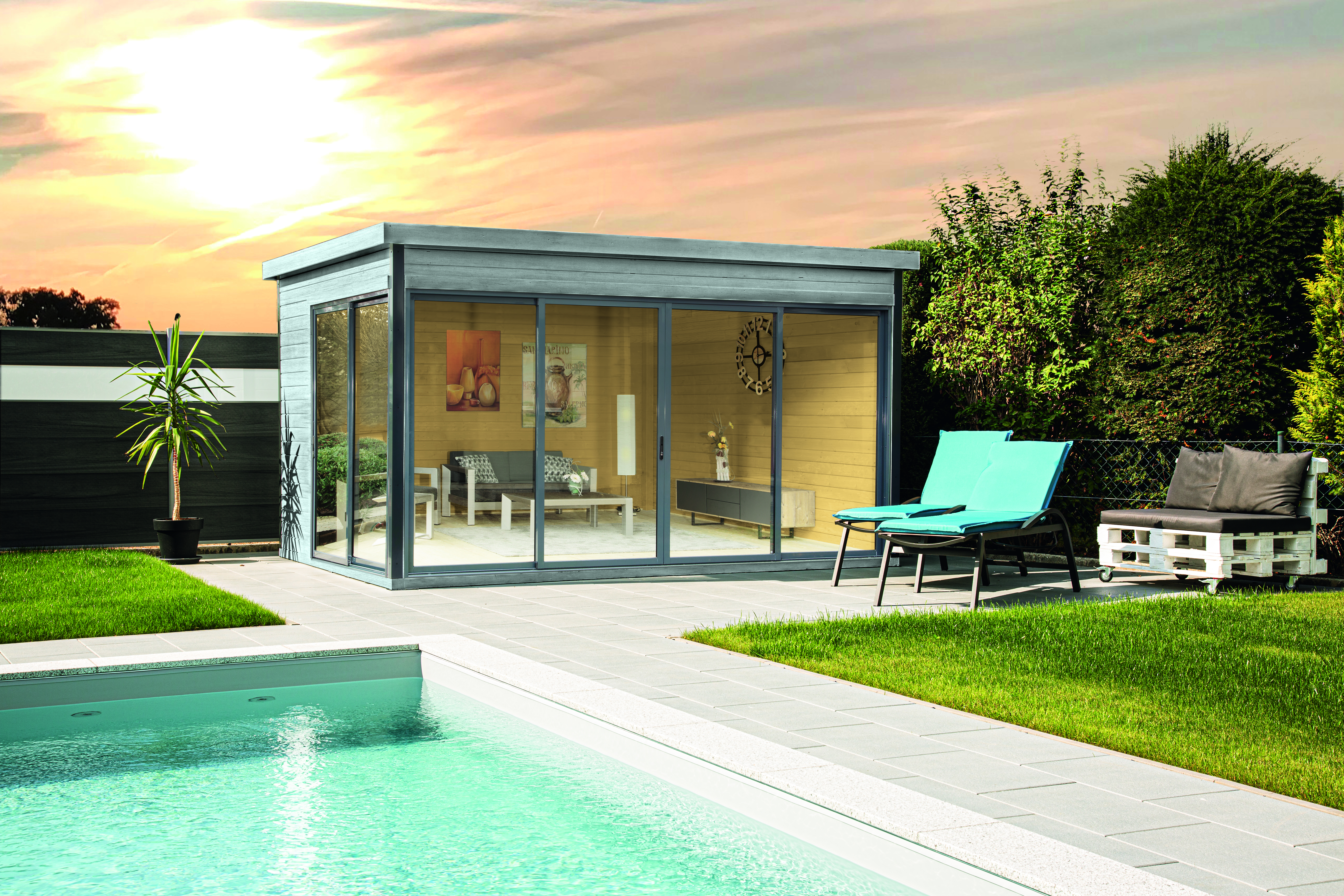 Flachdach Gartenhäuser