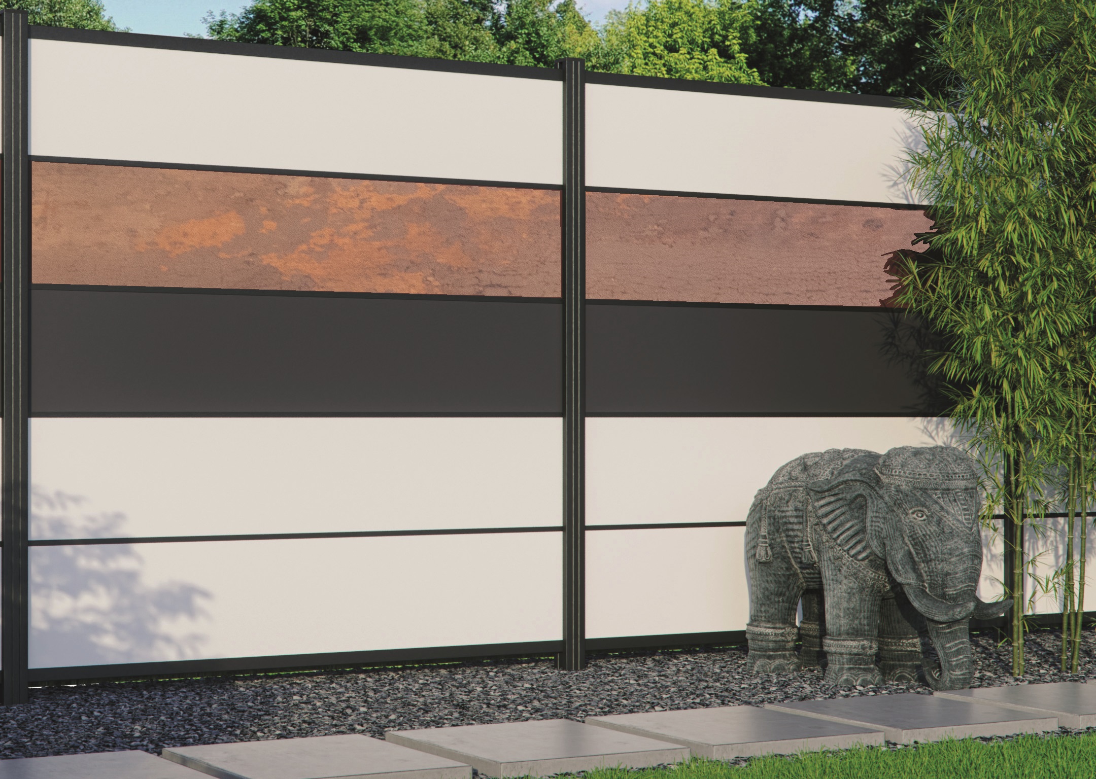 T&J FARÖ Bausatz HPL Sichtschutz Zaun