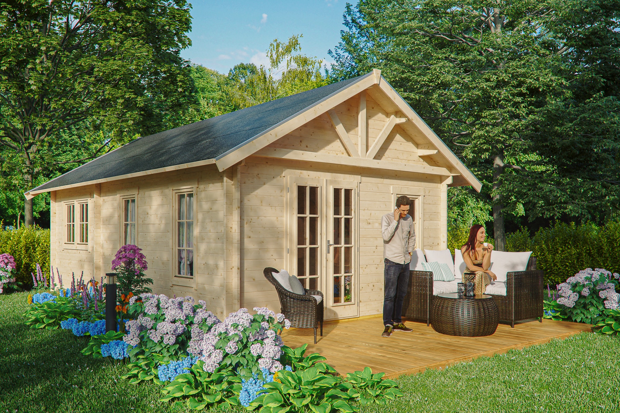 Skan Holz Ferienhäuser ohne Schlafboden