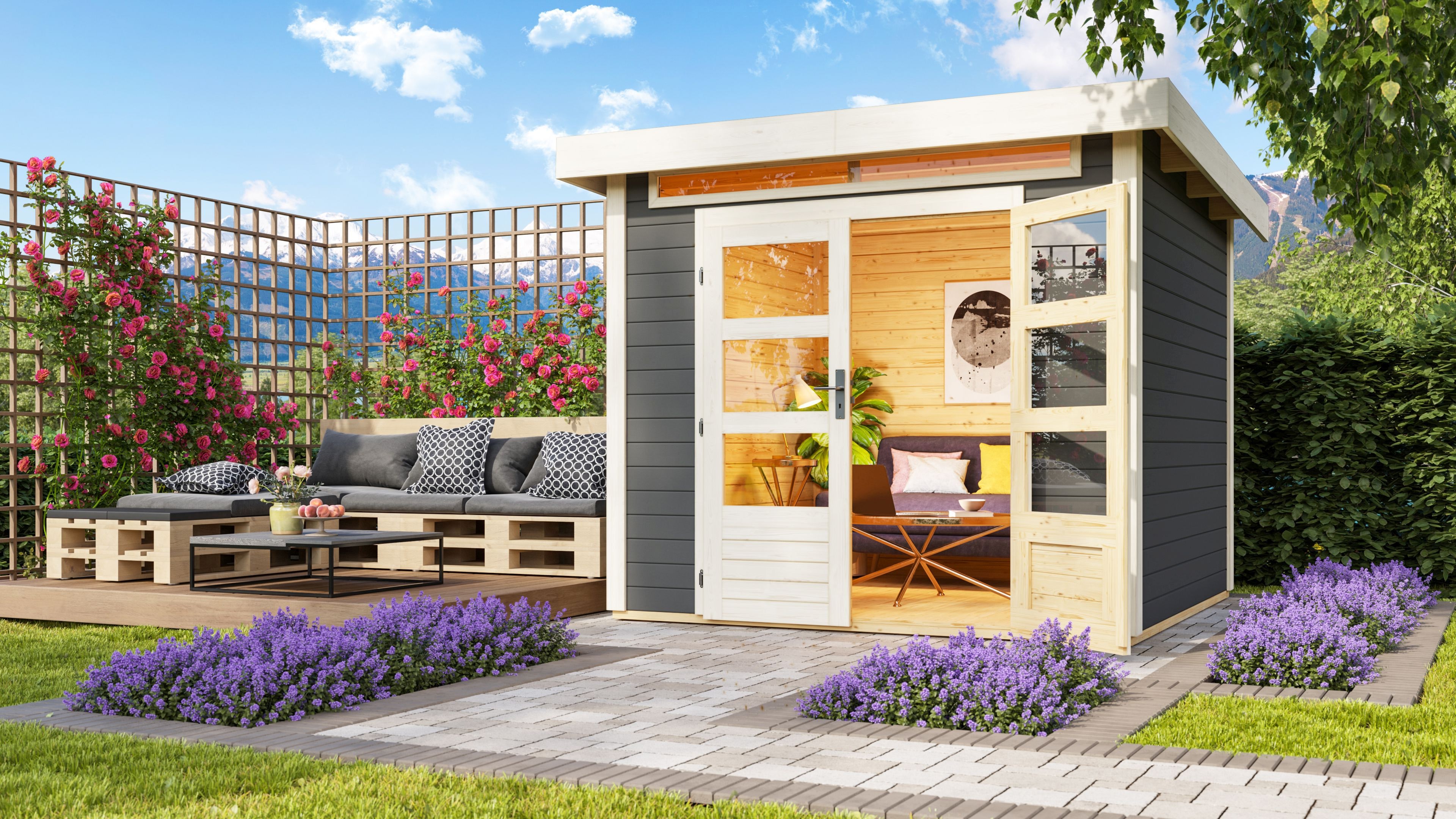 Karibu Pultdach Gartenhäuser