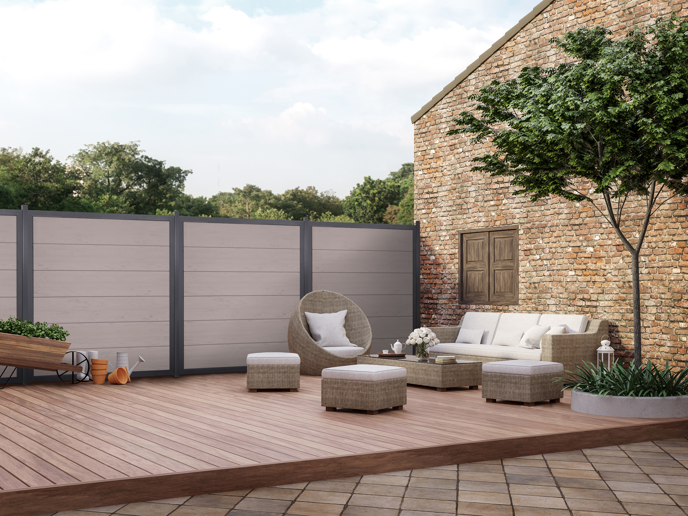 GroJa Viento Design-Sichtschutz Zaun