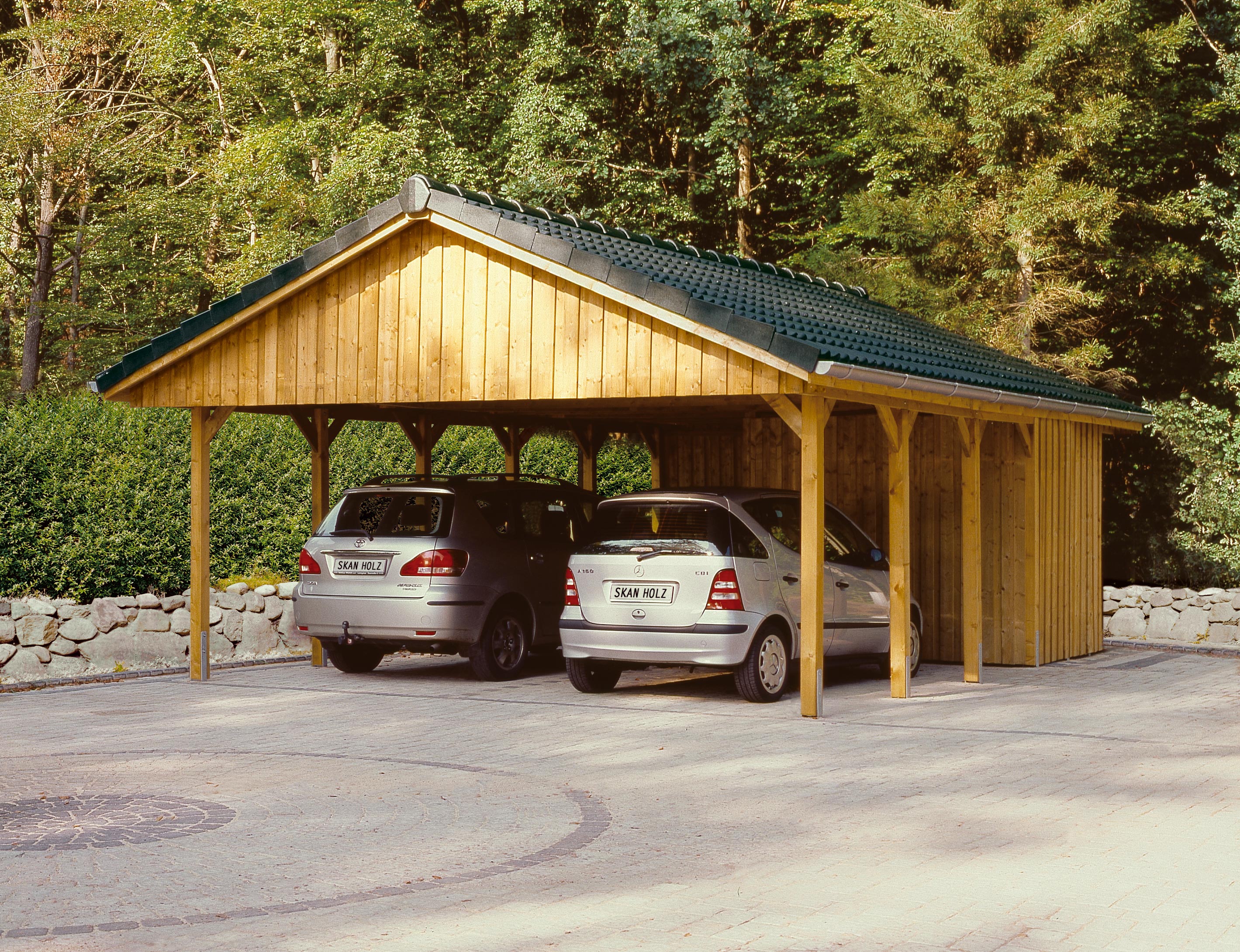 Skan Holz Nadelholz Satteldach Carports