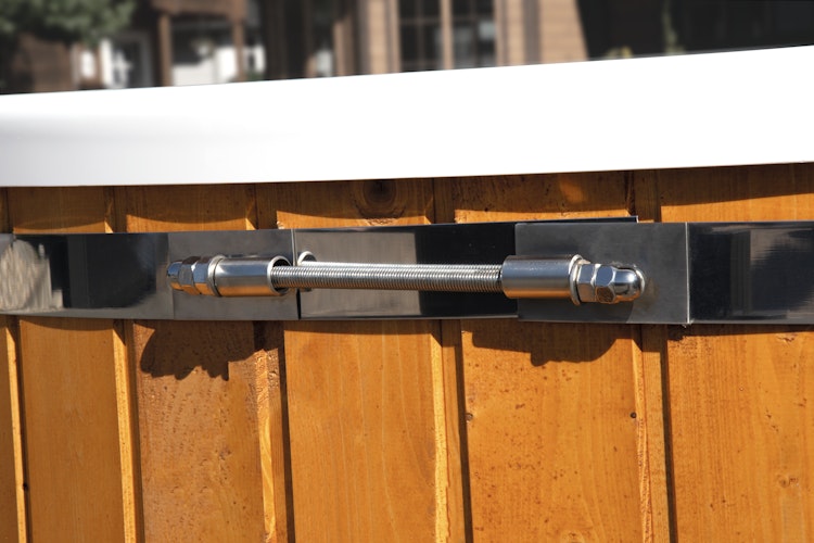 Wolff Finnhaus Badebottich Hot Tub Typ 3 Ø 200 cm mit Acrylwanne, Massagesystem & LED-Beleuchtung