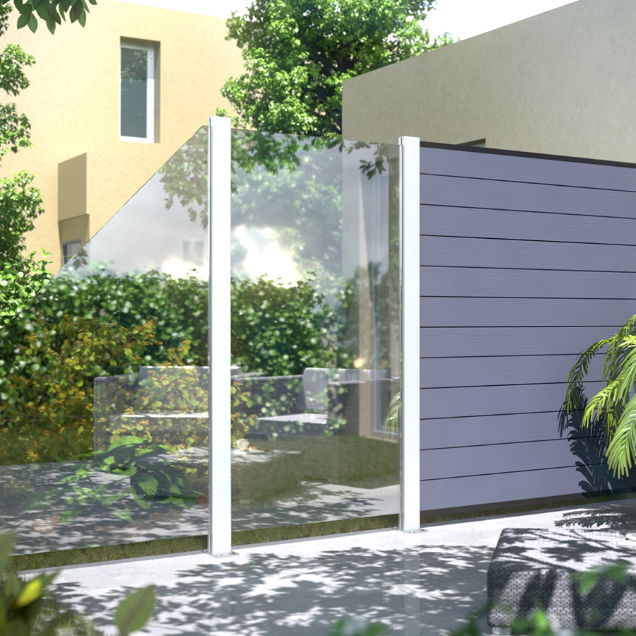 TraumGarten Serie "Glas Klar" Sichtschutz Zaun