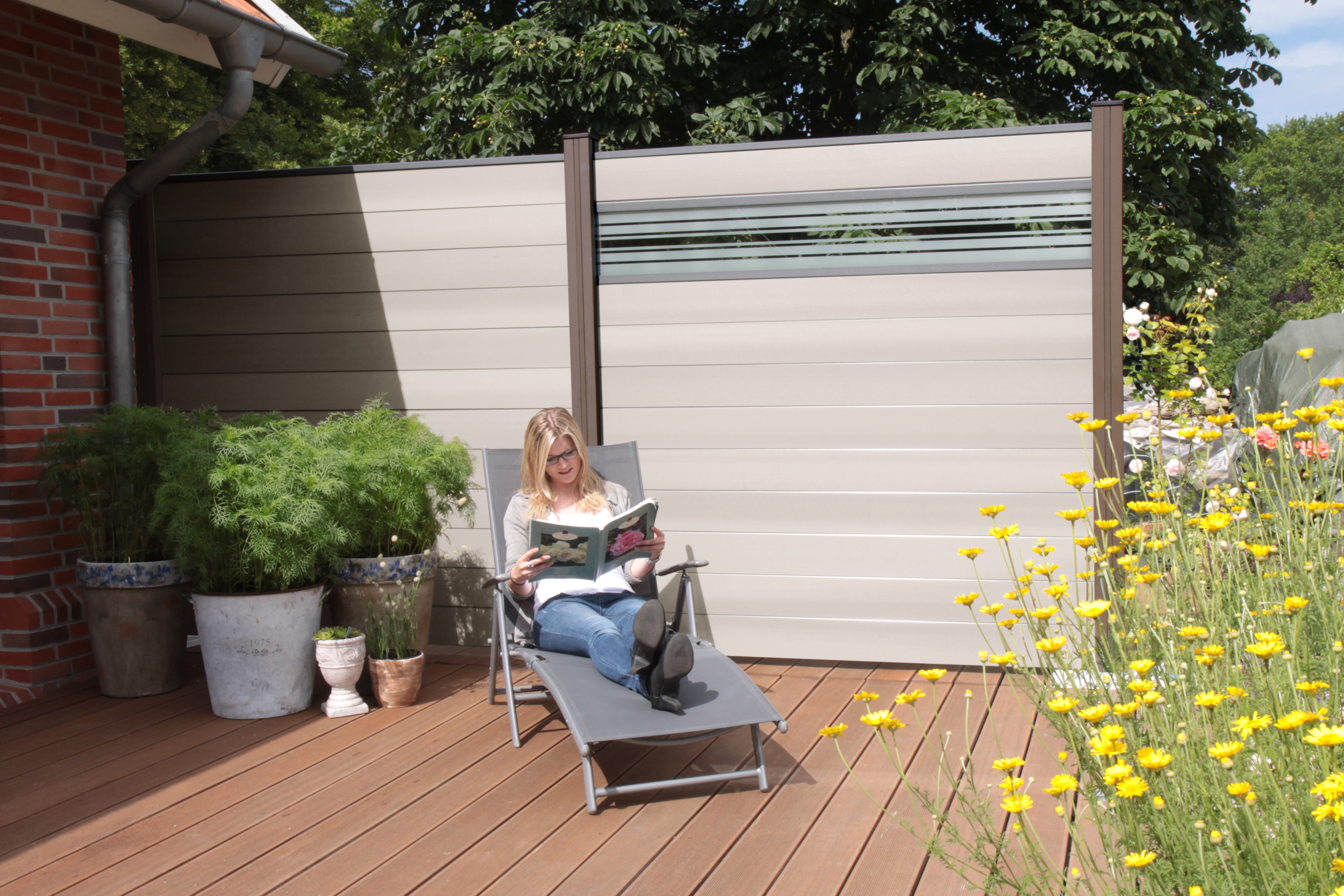 GroJa Stecksystem Lumino Aluminium Sichtschutz Zaun