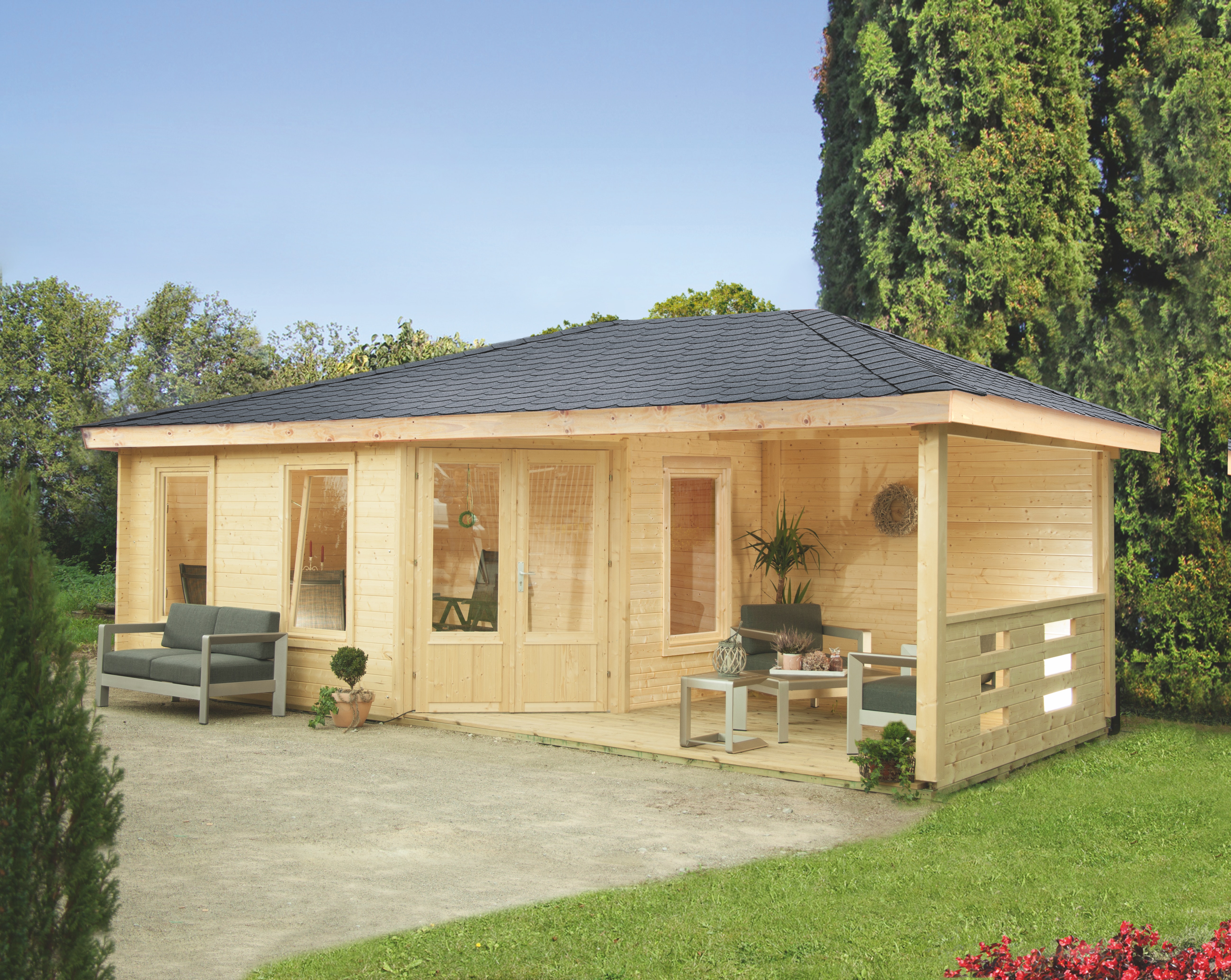 Wolff Finnhaus Walmdach Gartenhäuser