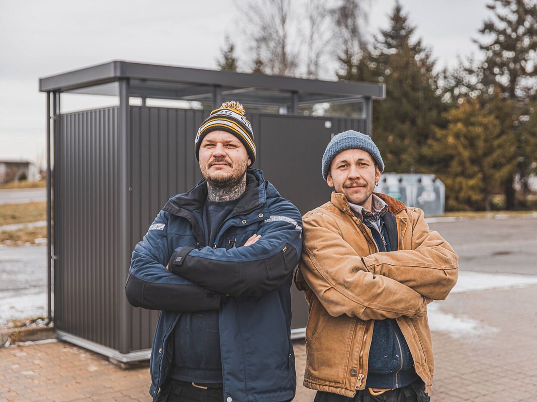 Monteurauto beim Kunden zuhause