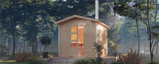 Gartensauna mit Holzofen