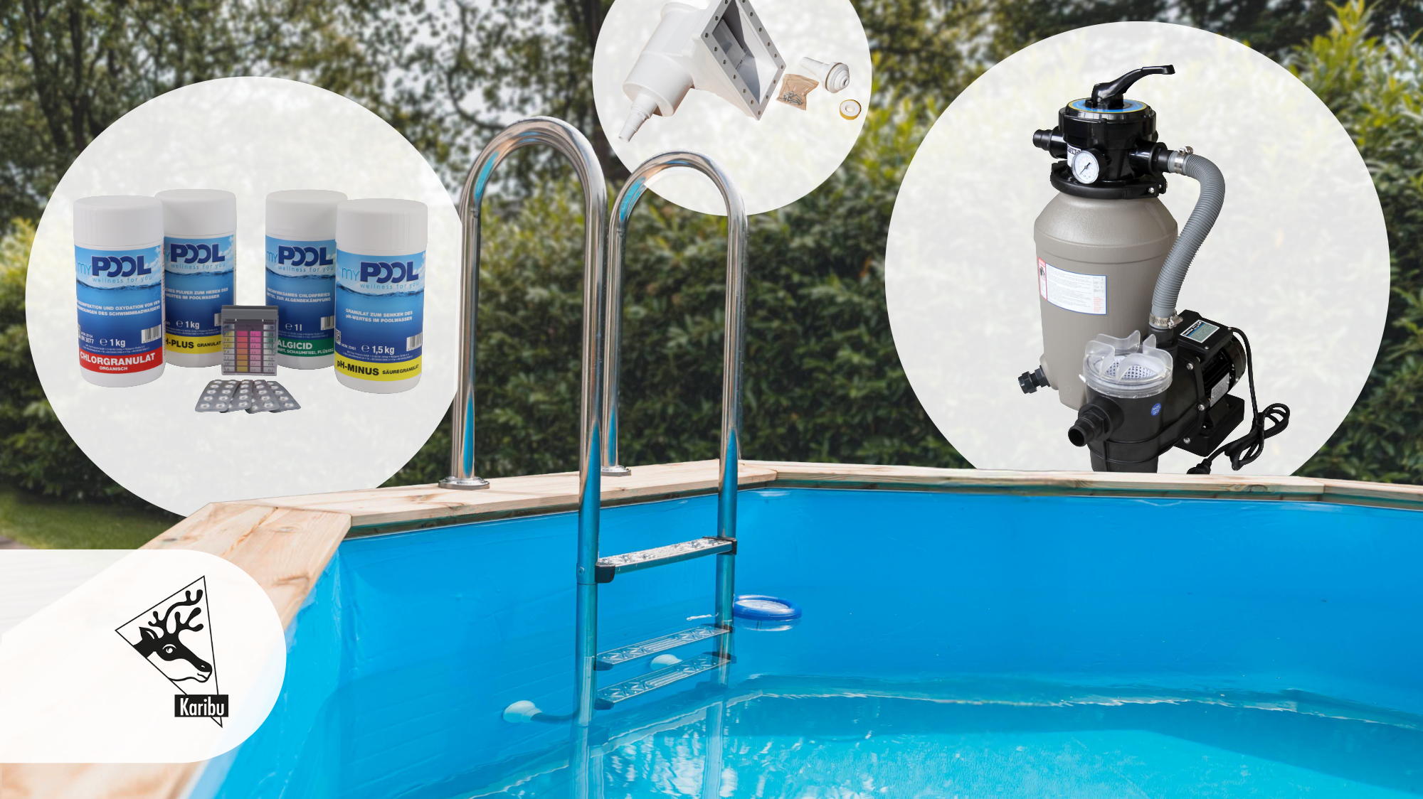 Karibu Pools inklusive großem Zubehör-Paket