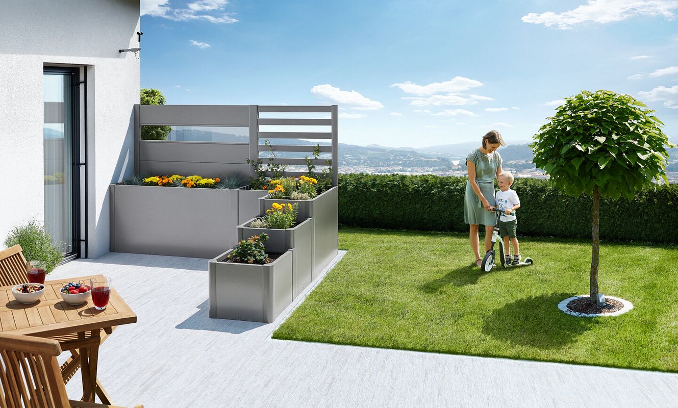 Biohort Pflanzkasten-System DaVinci Version 2 - Terrassenabgrenzung mit Sichtschutz