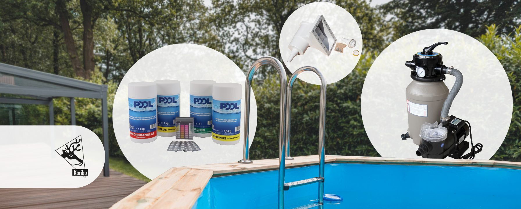 Karibu Pools inklusive großem Zubehör-Paket