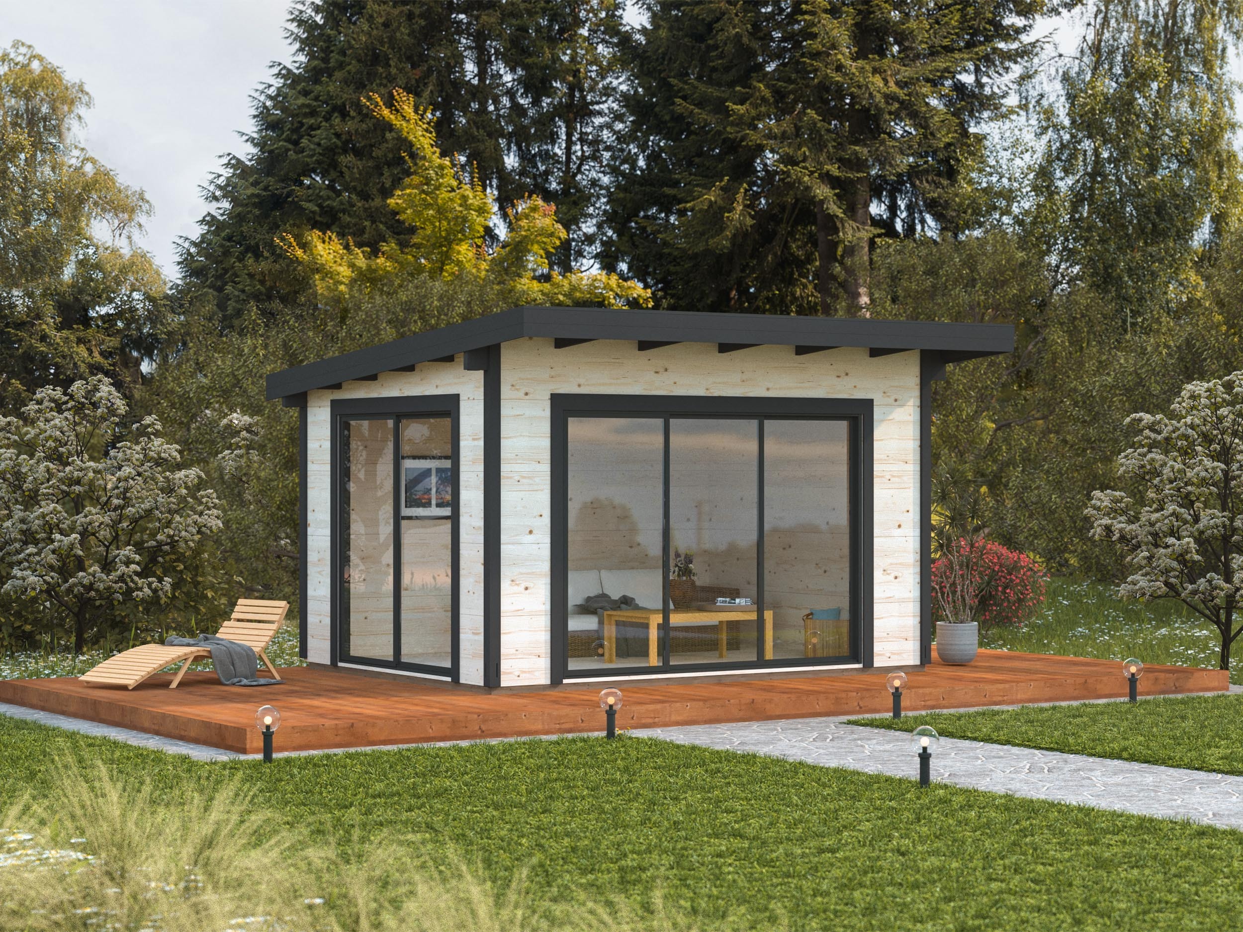 Kompaktes Pultdach Gartenhaus in moderner Ästhetik Content Bild