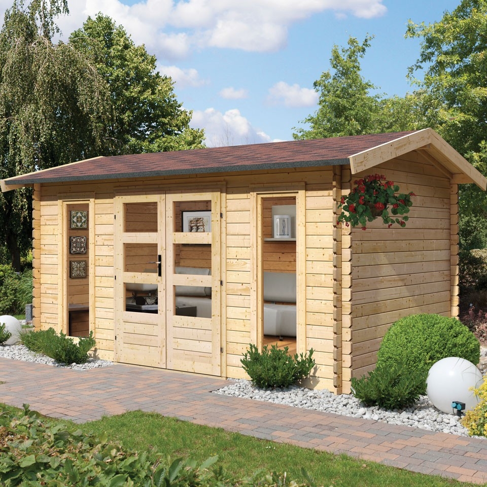 Karibu Blockbohlenhäuser mit Wandstärke 28 mm