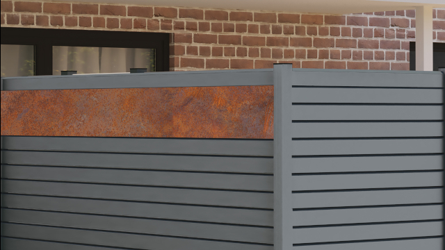 BM Zaunserie Typ 249 Aluminium Sichtschutz Zaun