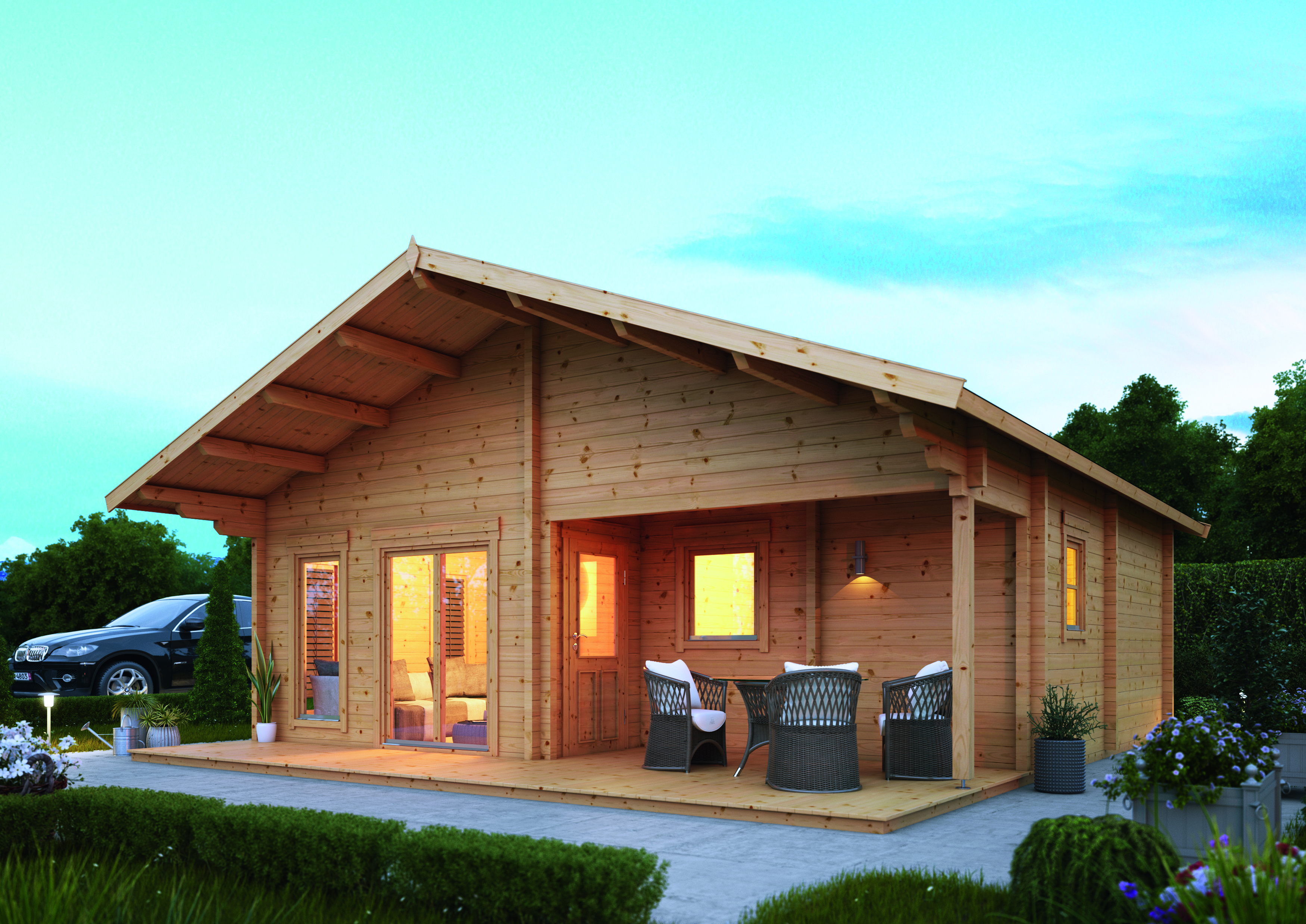 Ferienhäuser mit drei Räumen