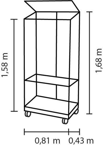 Vitavia Balkongewächshaus Stad inkl. Rollfundament - 0,35 m²
