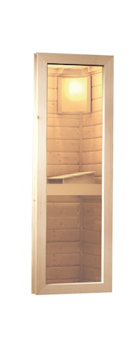 Karibu Gartensauna Pultdach Saunahaus Skrollan 1 mit Vorraum naturbelassen inkl. gratis Sauna-Zubehörset im Wert von 234,94 €