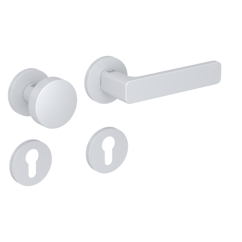 Griffwerk Wechselgarnitur VAYA 265 MINIMAL MODERN fast2fix Fast2Fix Rosetten rund Knopf R2 Seidenweiß R