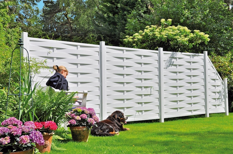 T&J LIGHTLINE Kunststoff Lamellenzaun Ecke links 90x180/90