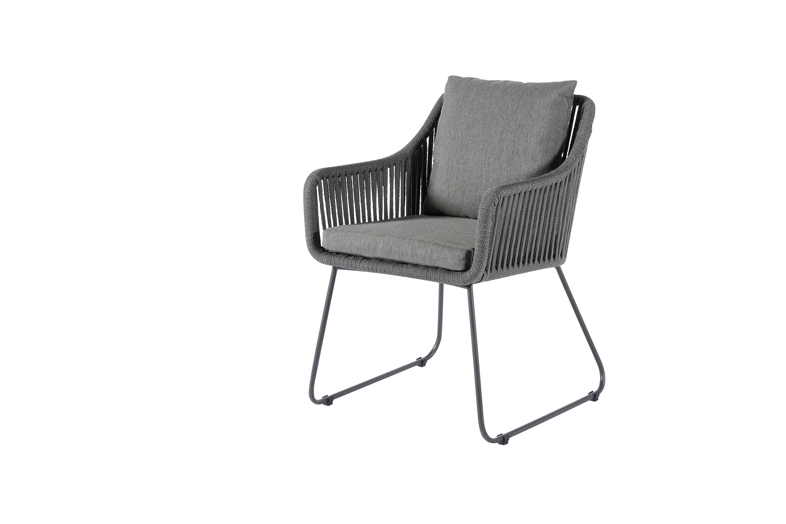 Diamond Garden Stuhl KRETA, Edelstahl Dunkelgrau / Rope / Sunproof (100 % Polypropylen)