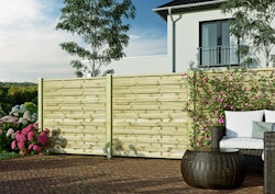 T&J ECO-Dichtzaun 180 x 180 cm, Rahmen 30/45 mm, kdi grün, Lamellen 5 x 100 mm glatt