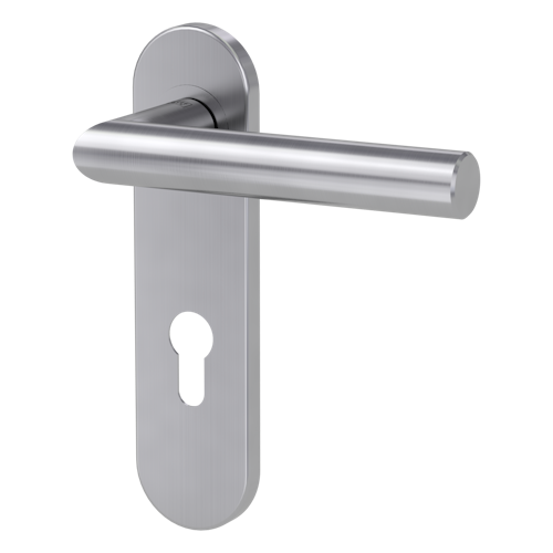 Griffwerk LUCIA PROFESSIONAL Schraubtechnik FS -Edelstahl matt  Kurzschild-Garnitur -Schraubt. -PZ -Stift 9mm -TS 38-50mm