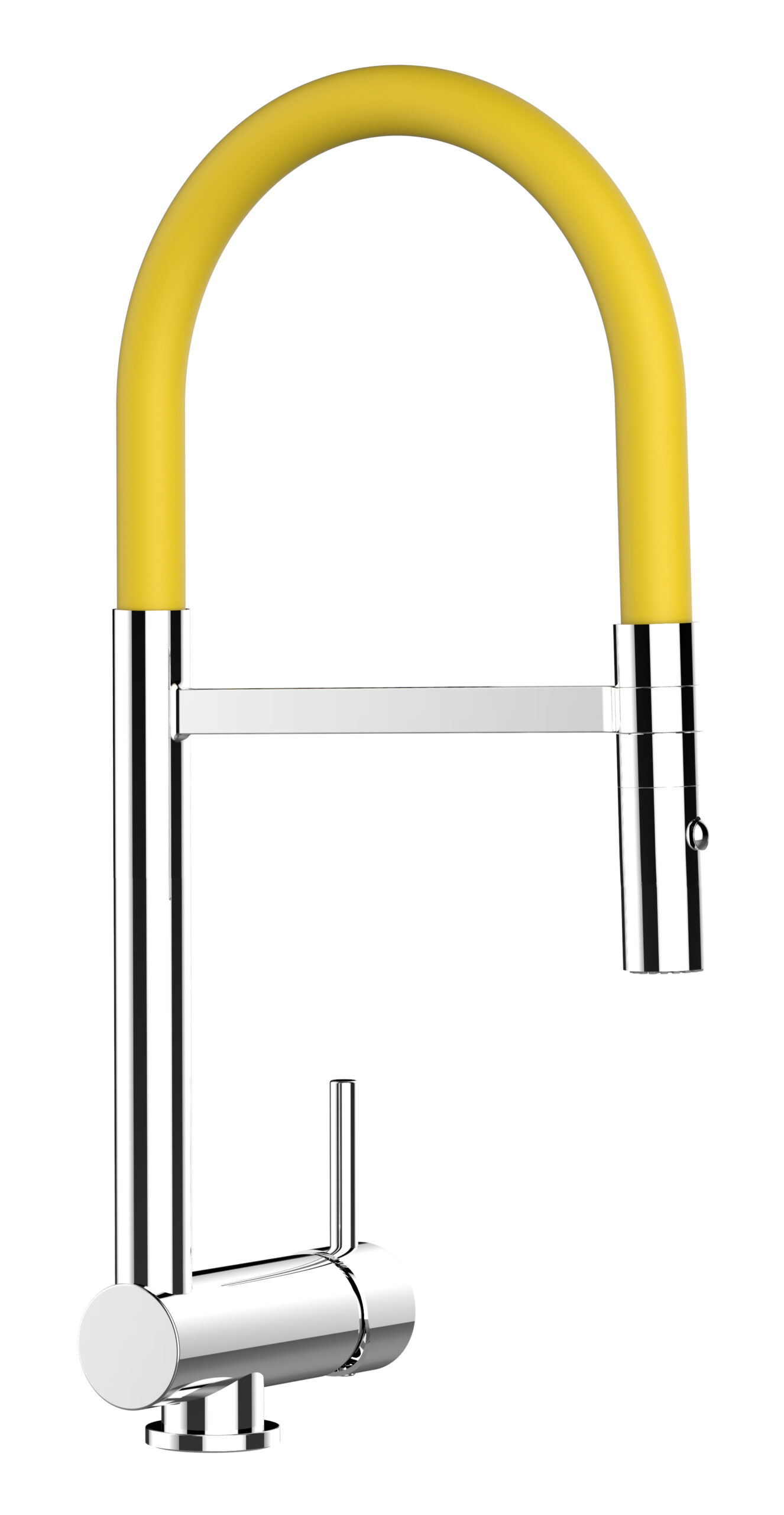 Wasserhahn Vorfenster Küchenarmatur, Umklappbar 6 CM, mit 360° schwenkbarem Auslauf, abnehmbare 2 strahl Handbrause, Verchromt / Gelb