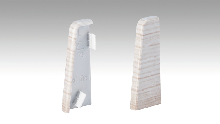 MEISTER Endkappen Fußleiste Profil 3PK (je 1 Stk. L|R / VPE)  Eiche weiß 2014