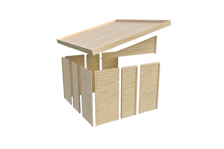 Karibu Premium Gartenhaus Bomlitz 2/3/4 terragrau - 19 mm