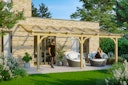 Vorschaubild Skan Holz Terrassenüberdachung Venezia mit Mittelpfosten Breite 648 cm