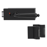 Griffwerk PURISTO S -Graphitschwarz Ganzglastürbeschlagset -3-teiliger Bandsatz -mit Griff CAROLA Schraubt. -GSC -smart2lock