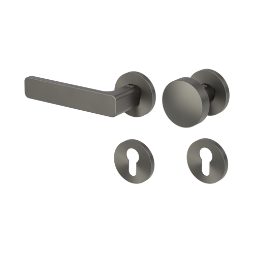 Griffwerk Wechselgarnitur VAYA 265 MINIMAL MODERN fast2fix Fast2Fix Rosetten rund  Knopf R2 Kaschmirgrau L