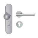 Vorschaubild Griffwerk TITANO Kombi SB_882 ES1 (S2) -Edelstahl matt Kombi-Schutzbeschlag -Knopf/Drücker -mit Griff ARICA Klippt. -EP/EM -ZA, 72mm -TS 38-50