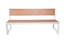 Vorschaubild Garden Pleasure Bank VENICE mit Rückenlehne 180 cm, Aluminium Weiß / Nonwood Teak-Optik