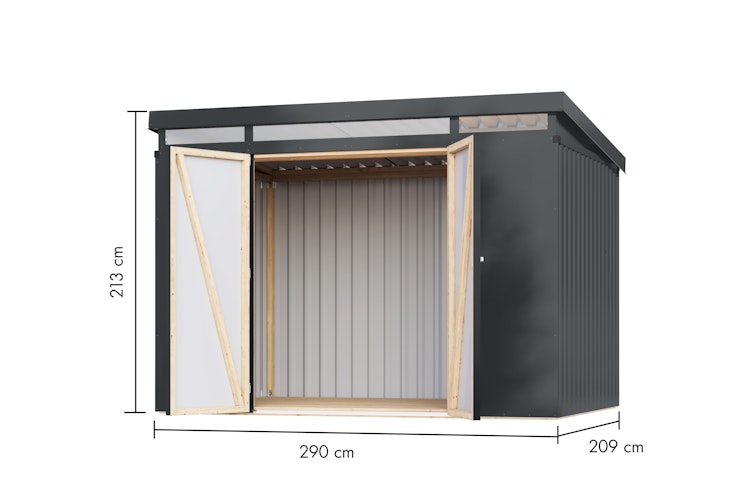 Karibu Metall Gartenhaus Iridium 2/2,5/3/3,5
