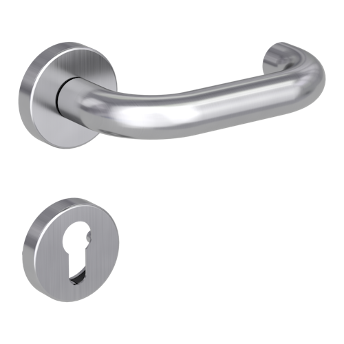 Griffwerk ALESSIA Klipptechnik FS Panik -Edelstahl matt  Rosettengarnitur geteilter Vierkant 9mm -Klippt. -PZ -TS 38-50mm