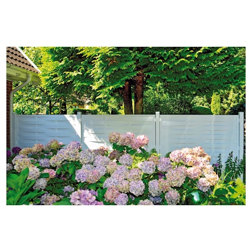 T&J LIGHTLINE KS-Lamellenzaun 90 x 180/90 cm, Ecke rechts, weiß