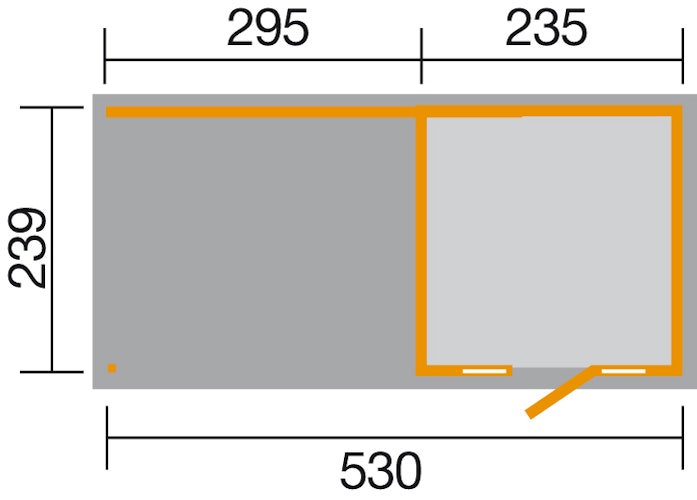 Weka Gartenhaus 172 mit Anbau (295 cm) - 21 mm