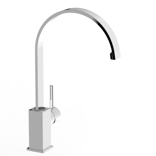 Wasserhahn Küchenarmatur, QU, mit 360° schwenkbarem flachem U-Auslauf, Verchromt