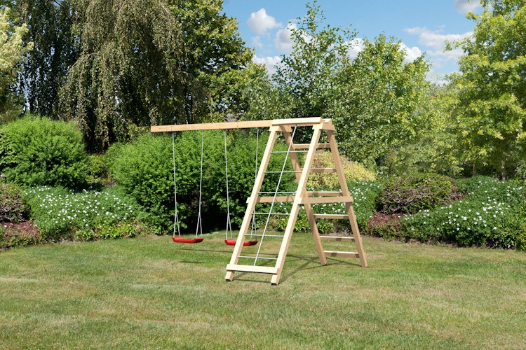 Akubi Doppelschaukel Anbau inkl. Klettergerüst passend zu Anna, Danny, Frieda Lotti, Luis und Löwenherz