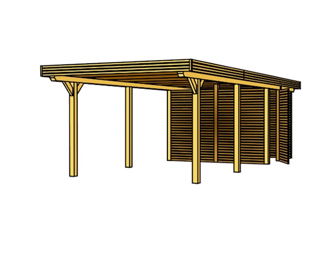 Skan Holz Spessart- Flachdach Einzelcarport aus Leimholz Breite 355 cm
