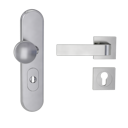 Vorschaubild Griffwerk TITANO Kombi SB_882 ES1 (S2) -Edelstahl matt Kombi-Schutzbeschlag -Knopf/Drücker -mit Griff DESM GRAPH -SG -eckig -L -ZA, 72mm -TS 38-50
