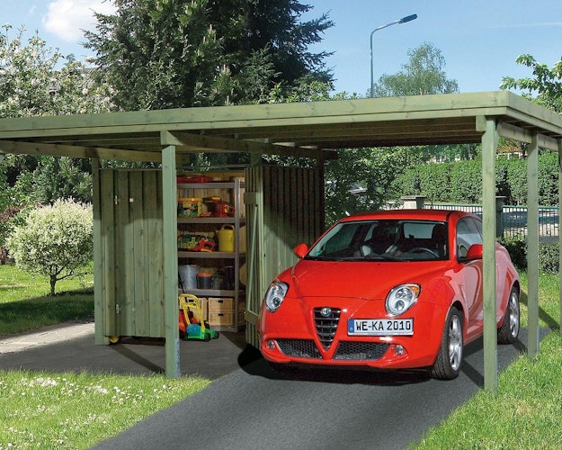 Weka Carport 607 inkl. Geräteraum 1/2/3