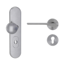 Vorschaubild Griffwerk TITANO Kombi SB_882 ES1 (S2) -Edelstahl matt Kombi-Schutzbeschlag -Knopf/Drücker -mit Griff DESM LEAF LIGHT -SG -rund - L -ZA, 72mm -TS 38-50