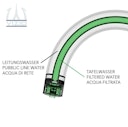 Vorschaubild 3 Wege Wasserhahn Küchenarmatur, Edelstahl Massiv mit 360° schwenkbarem N-Auslauf, Gebürstet