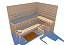 Vorschaubild Weka Premium Massivholz-Elementsauna Kemi 5 mit Glastür - 45 mm