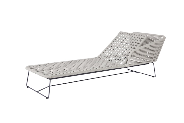 Diamond Garden Daybed MILOS rechts, Edelstahl Dunkelgrau / Rope Dunkelgrau / Sunproof (100 % Polypropylen)