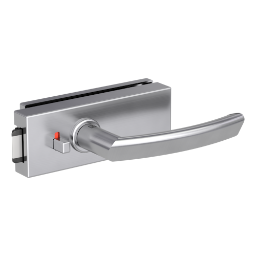 Griffwerk Jette PURISTO S -Edelstahl matt Ganzglastürbeschlagset -3-teiliger Bandsatz -mit Griff JETTE CRYSTAL -EM -smart2lock