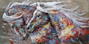 Vorschaubild 3D Metallbild 2 Pferde 140 x 70 cm, Stahlblech