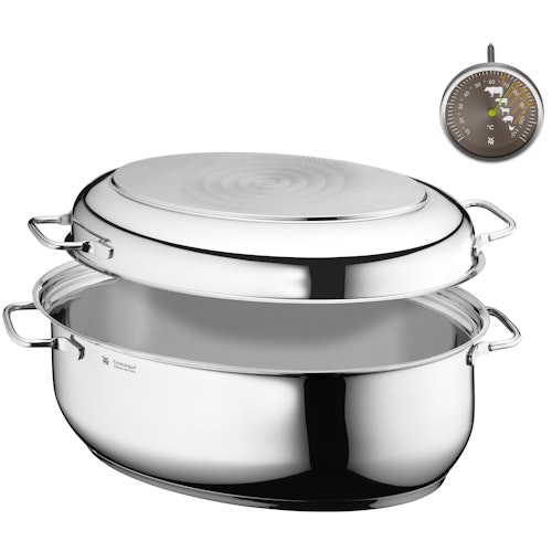 WMF Extrabräter mit Metalldeckel und Bratenthermometer